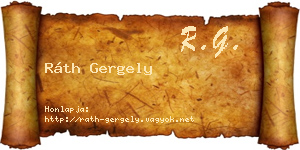 Ráth Gergely névjegykártya